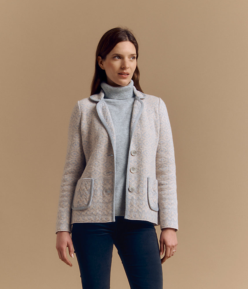 Merino wool and cashmere knit jacket VIEW/84157/911