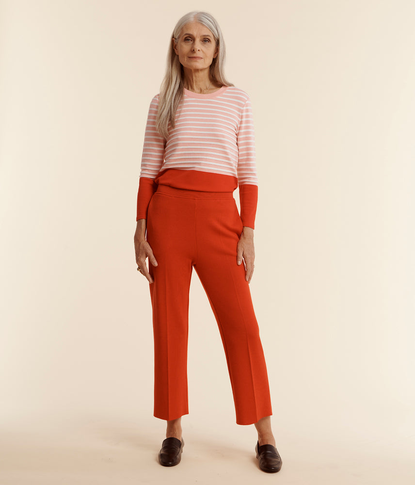Pantalón de punto de lana merino y viscosa YAO/78021/086