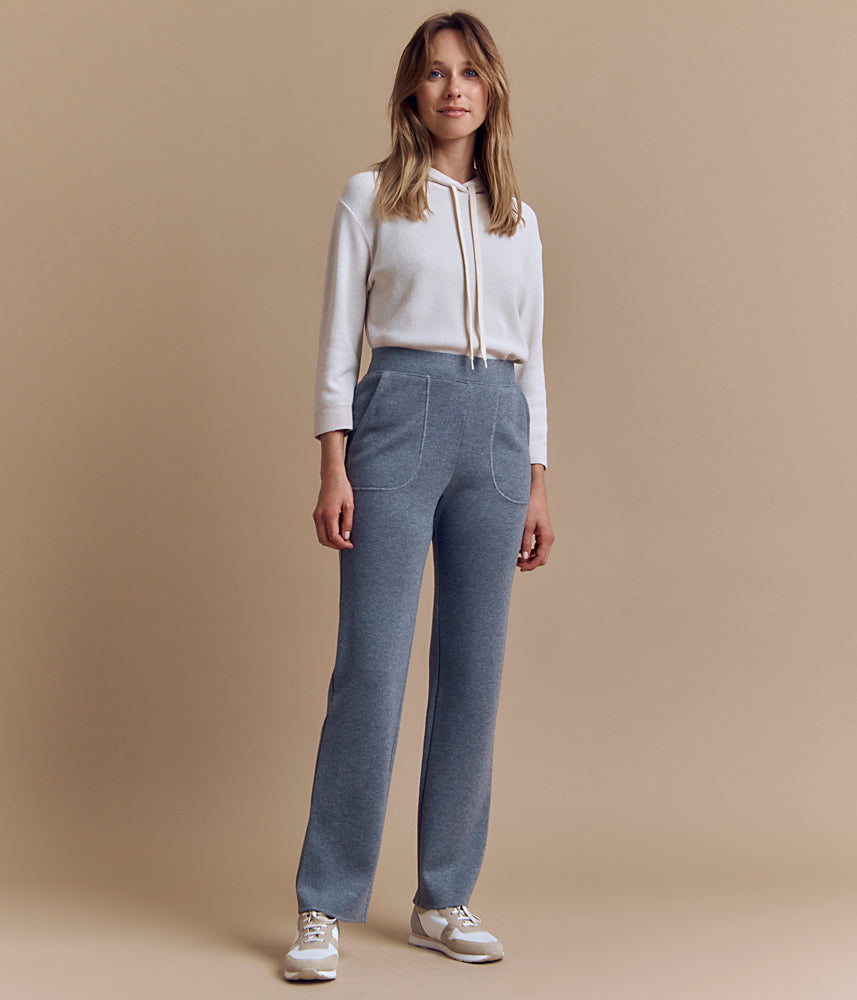 Pantalon maille en laine Mérinos et viscose YIN84/84270/911