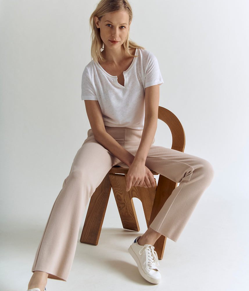 Pique mesh pants in stretch viscose YTERE/83071/781